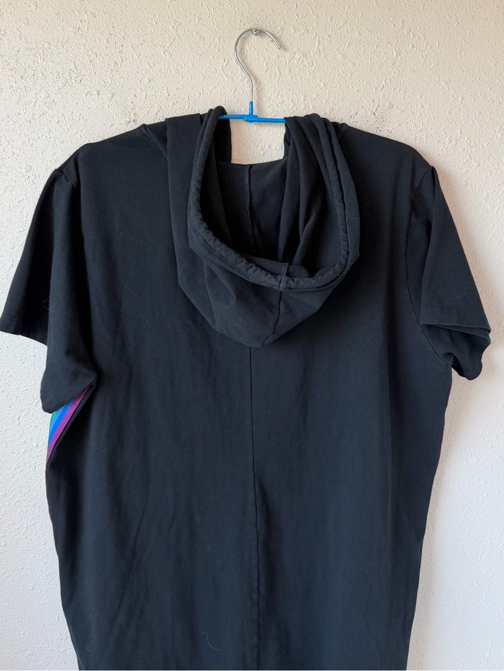 TomboyX Black Hoodie Romper with Rainbow Side Stripes Size XL - Picture 4 of 4